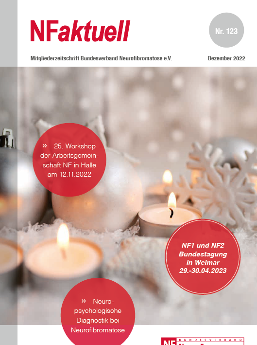 NFaktuell 123_Dezember 2022 Titel Mitgliederzeitschrift Bundesverband Neurofibromatose